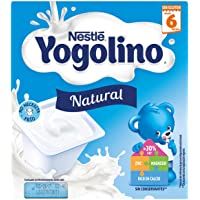 Postre lácteo - NESTLÉ YOGOLINO Natural - Para bebés a partir de 6 meses - Paquete de 4 tarrinas de postre lácteo de…